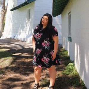 Blue midi floral dress